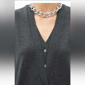 Lemaire burgundy v neck knit dress